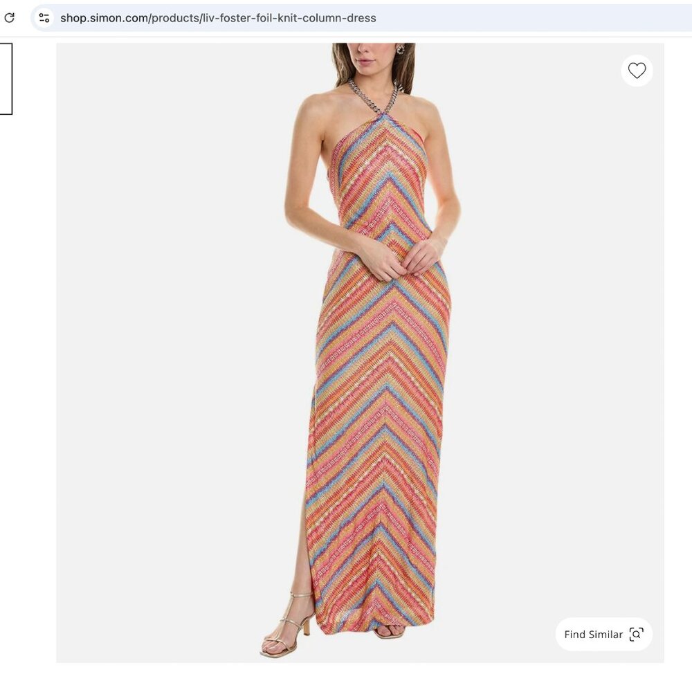Liv Foster foil knit column dress NWT size 4